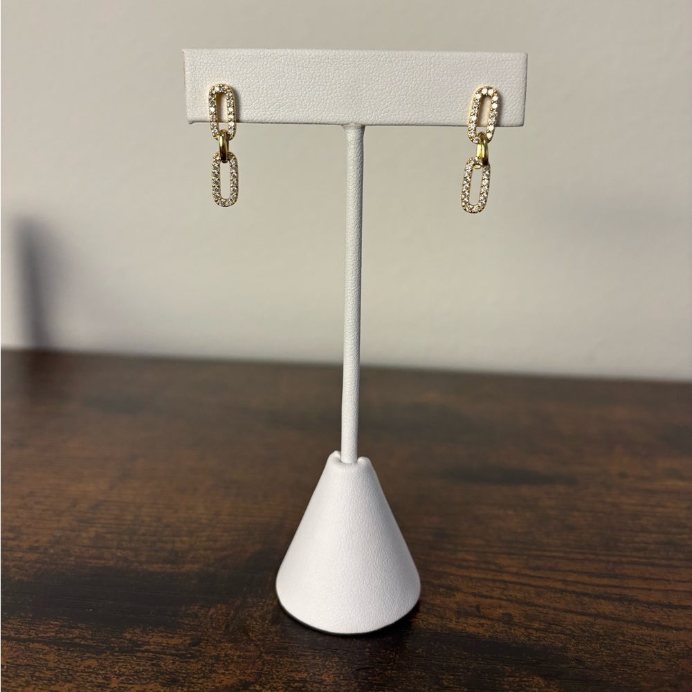 Elegant Gold and Silver Link Earrings